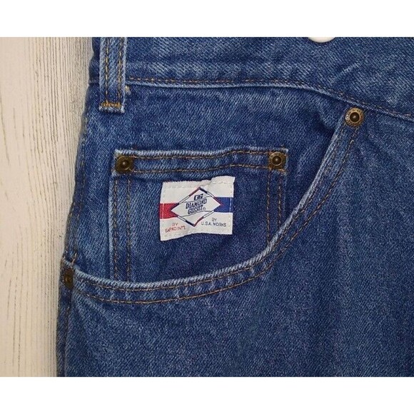 VTG Diamond Gusset Jeans Mens 46×32 Blue Regular Fit Made in USA measures 46×29 - Picture 3 of 7